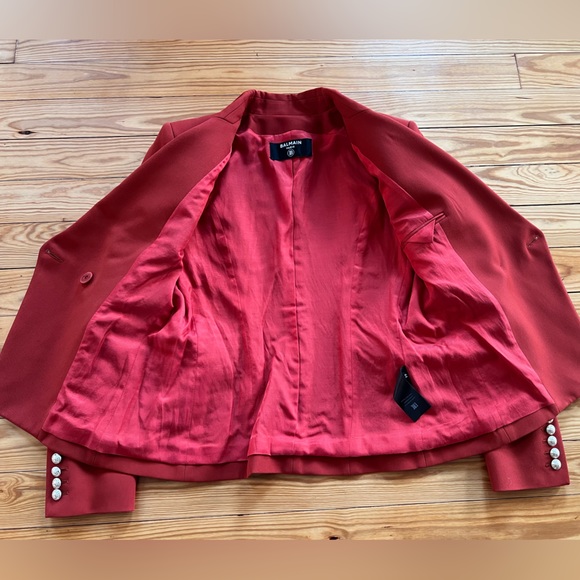 Balmain Double Vested Blazer Size 44 in Orange/Red - Picture 12 of 16